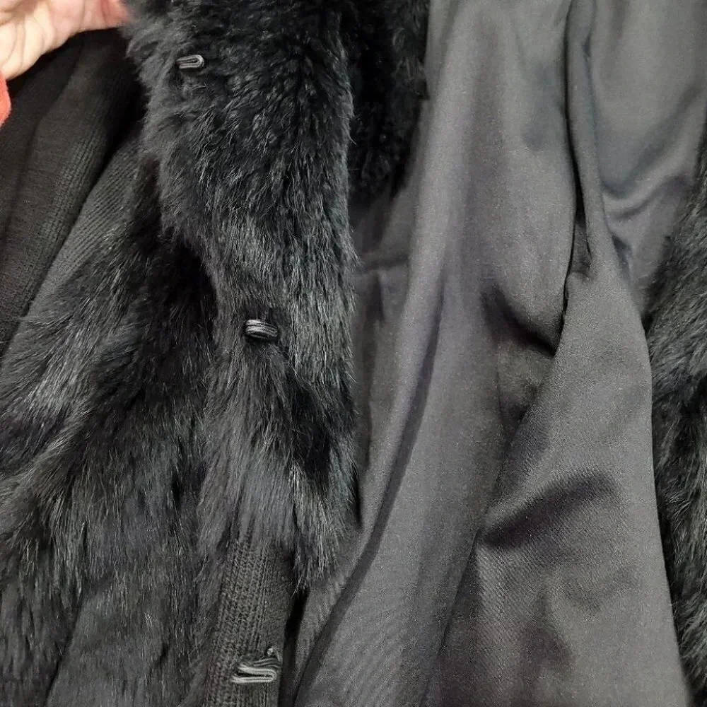 Nanette Lepore Luscious Rabbit Fur Knit Coat